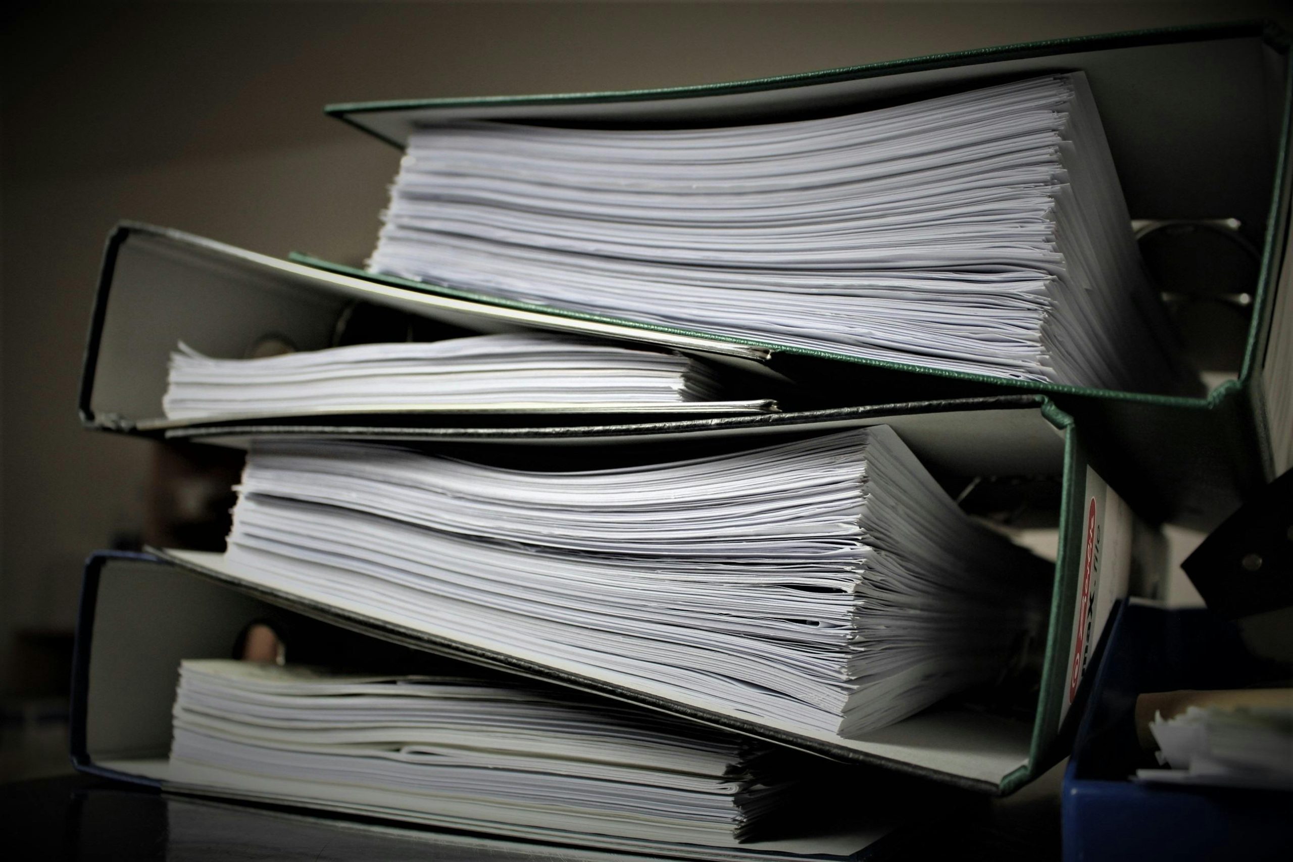 A stack of binders